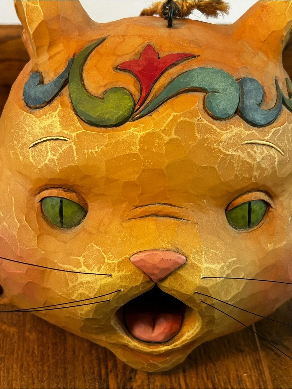 Jim Shore Enesco Heartwood Creek Orange Cat Hanging Birdhouse Decor Cottage Core